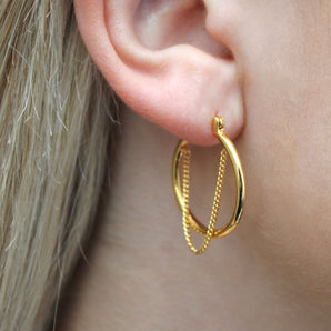Emory Chain Hoop Earrings