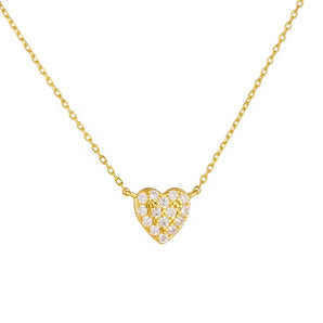 Malibu Sunday Dainty Gold Heart Necklace | Small Gold Heart Pendant | Elegant Heart Necklace for Women | Gold Plated Necklace | Mini Heart Necklace