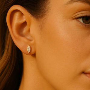 18k Diamond Zircon Stud Earring Set of 3-18k Gold Plated, Minimalist, Stacking Earrings, Zircon, Stud Earrings Set for Women Hypoallergenic Premium Cubic Zirconia Studs
