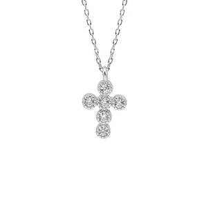 Malibu Sunday Dainty Small Cross Necklace for Women | Tiny Gold & Silver Cross Pendant | Simple Cross Necklace for Women | Gold Cross Necklace | Mini Cross Pendant Silver White Gold