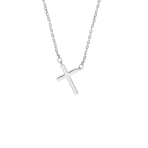 Malibu Sunday Dainty Sideways Cross Necklace for Women | Silver Cross Choker Necklace | Choker Necklaces for Women | Minimalist Cross Jewelry | Side Cross Choker Necklace