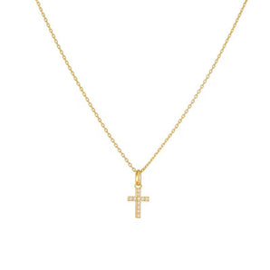 Malibu Sunday Gold Cross Pendant Necklace – 18k Gold Plated for Women