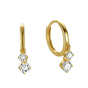 Malibu Sunday 18k Gold Huggie Earrings - Gold Plated Small Hoops Earrings Zircon Cubic Zirconia Diamond Dangle Hoops Earrings for Women Dangling Diamond Drop Earrings Minimalist Jewelry Gift for Her