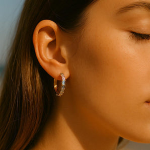 Malibu Sunday Colorful Hoop Earrings + Dainty Gold Hoops with Multicolored Gems | Fun Jewelry for Women | Rainbow Earrings by Malibu Sunday