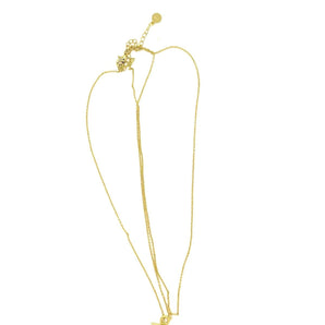 Malibu Sunday Double Chain Toggle Necklace - Dainty 18k Gold Plated Necklace Adjustable Non Tarnish Hypoallergenic Dainty Pendant Elegant Minimalist Jewelry for Women Gift for Her