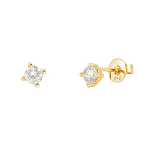 Malibu Sunday Gold Stud Earrings - Cubic Zirconia Studs - Minimalist Dainty Earrings for Women - Lightweight Women's Earrings - Monroe Studs