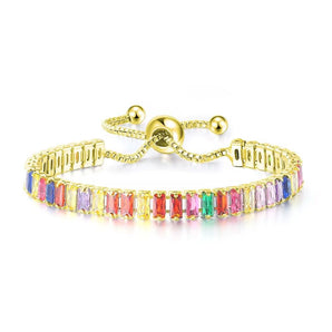 Malibu Sunday Rainbow Bolo Bracelet – 18k Gold Plated