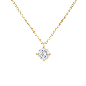 Malibu Sunday Leighton Gold Necklace for Women - 18K Gold Plated Pendant with White Zircon - Adjustable Gold Chain for a Perfect Fit - Non-Tarnish Jewelry - Elegant Gift for Women on Any Occasion