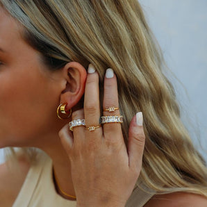 Malibu Sunday Ashley Baguette Eternity Band Ring – Gold