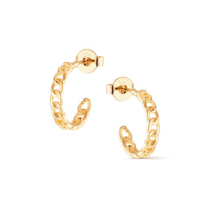Shaylee Chain Hoop Earrings – 18K Gold Plated Chunky Chain Hoops for Women