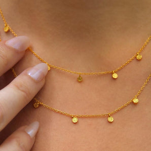 Malibu Sunday Zoe Double Layer Gold Necklace – Dainty Adjustable Necklace