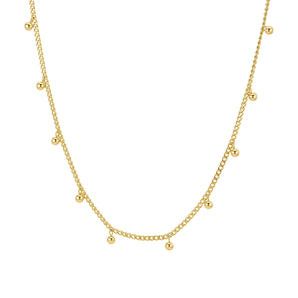 Malibu Sunday 18k Gold Mini Beads Chain Necklace - Gold Plated Chains, Dainty Bead, Ball Gold Chain, Charm Necklace Dainty Delicate Necklace for Women Non Tarnish Hypoallergenic Adjustable