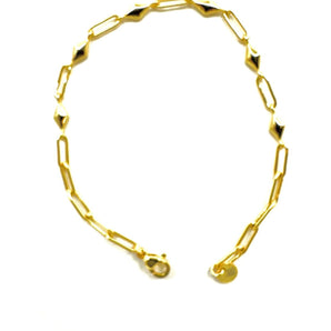 Dainty Paperclip Bracelet – 18K Gold Plated, 7 Inches Adjustable, Lightweight & Elegant