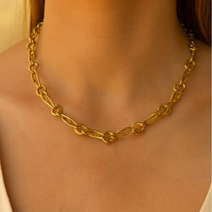 Malibu Sunday Paperclip Chain Necklace | Gold Chain Link Necklace | Chunky Gold Necklace | Bold Link Chain Design | Chunky Paperclip Chain Necklace