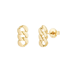 Malibu Sunday Gold Earrings for Women – 18K Gold Plated Sterling Silver Chain Studs – Hypoallergenic, Tarnish-Free & Dainty Jewelry for Everyday Wear & Gifts