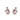 Malibu Sunday Pink Heart Earrings with CZ Diamond Pave, White Gold