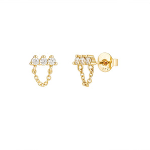 Chain Earrings - Trendy Earrings with Chains - Versatile Gold Earring Chain - Minimalistic Stud Earrings for Women - Gemma Chain Stud Earrings by Malibu Sunday
