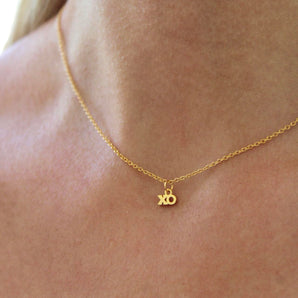 Malibu Sunday XO Charm Gold Necklace for Women - 18K Gold Plated Brass with Adjustable Length - Dainty and Elegant Gold Jewelry for Women - Non-Tarnish Necklace ideal for Wear Any Occasion