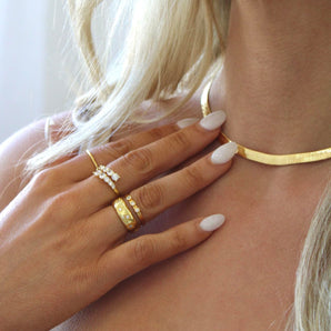 Malibu Sunday 18k Gold Diamond Ring Geometry Zircon Stone Open Ring for Women 925 Sterling Silver Adjustable Rings Jewelry Open Ring Adjustable Statement Piece Jewelry Gift for Her