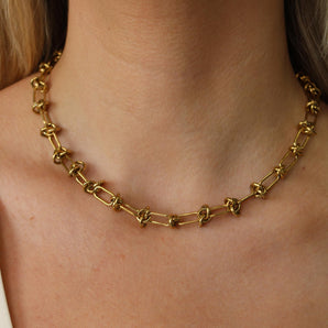 Malibu Sunday Chunky Paperclip Chain Necklace – 18k Gold Plated