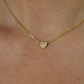 Dainty Gold Heart Necklace – Small Gold Plated Heart Pendant for Women