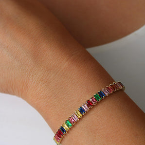 Rainbow Bolo Bracelet – 6-Color Gold Plated Adjustable Wrist Jewelry