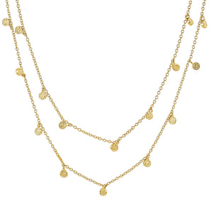 Malibu Sunday Zoe Double Layer Gold Necklace – Dainty Adjustable Necklace
