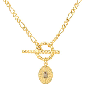 Malibu Sunday Dainty Gold Toggle Necklace – 18k Plated Chain for Women