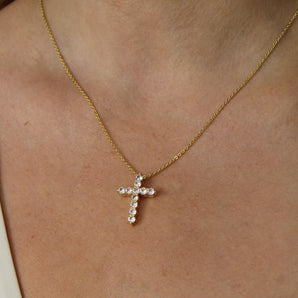 Malibu Sunday Gold Large Cross Pendant | Crucifix Necklace for Women | Bold Cross Jewelry for Faith & Style | Large Cross Pendant Gold Necklace