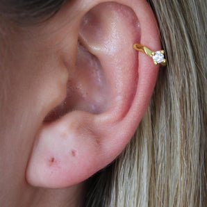 Malibu Sunday Non-Piercing Ear Cuffs for Women – 18K Gold Plated Brass with Sparkling Zircon – Trendy & Elegant Tarnish-Free Jewelry for Everyday & Formal Wear