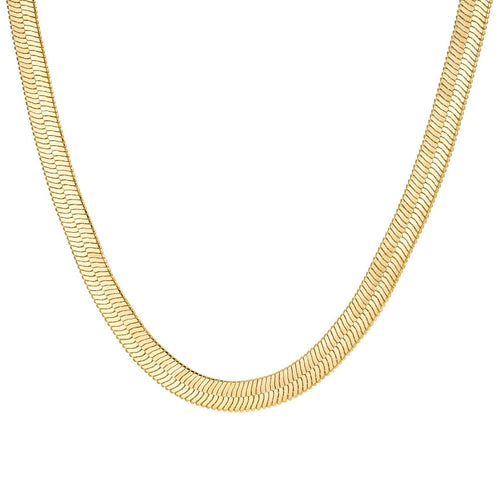 Emerson Thick Snake Chain Necklace - 18k Gold Plated Chains, Gold Chains