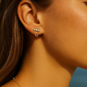 Chain Stud Earrings – 18K Gold Plated Minimalist Dangle Chain Earrings for Women – Lightweight, Trendy & Elegant Studs by Malibu Sunday
