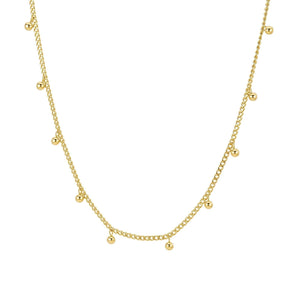 Malibu Sunday 18k Gold Mini Beads Chain Necklace - Gold Plated Chains, Dainty Bead, Ball Gold Chain, Charm Necklace Dainty Delicate Necklace for Women Non Tarnish Hypoallergenic Adjustable