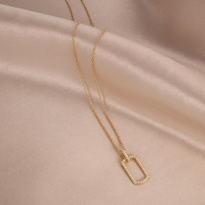 Dainty Gold Necklace – 18K Gold Plated Cable Chain with Cubic Zirconia, Adjustable Lobster Clasp