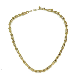 Malibu Sunday U-Shaped Necklace, Unisex, 18-24 Inches, Gold Plated Stainless Steel