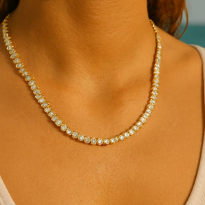 18k Tennis Necklace Diamond Baguette - Gold Plated Cubic Zirconia Baguette Tennis Chain Cuban Choker Necklace Dainty Jewelry Gifts Tennis Chunky Paperclip Link Cuban Choker Necklace Dainty Jewelry Gifts
