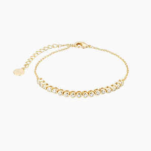 Daniella Round Diamond Bezel Half Tennis Bracelet - 18k Gold Plated