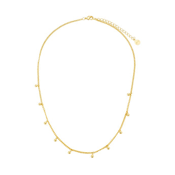 Dylan Mini Beads Chain Necklace - 18k Gold Plated Chains, Dainty Bead, Charm Necklace