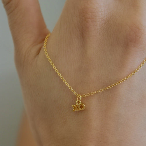 XO Necklace - Dainty 18k Gold Plated Necklace Adjustable Non Tarnish Hypoallergenic&nbsp;