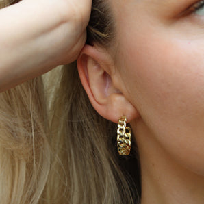 Shaylee chain hoop earrings