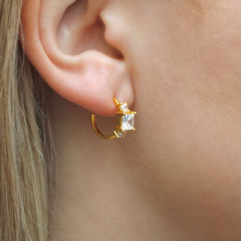 Axel Hoop Earrings: Sparkly Earrings - 18k Gold Plated Hoops 