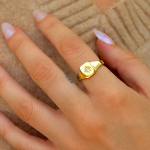Amber Signet Ring