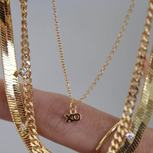 XO Necklace - Dainty 18k Gold Plated Necklace Adjustable Non Tarnish Hypoallergenic&nbsp;