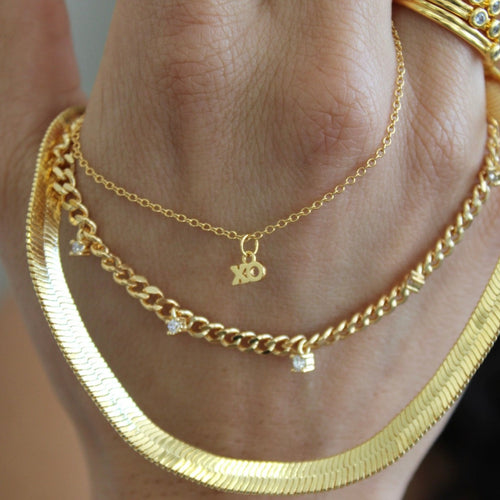 XO Necklace - Dainty 18k Gold Plated Necklace Adjustable Non Tarnish Hypoallergenic&nbsp;