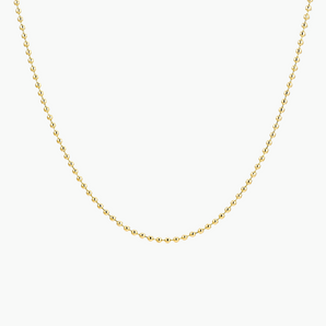 Jaden Mini Beaded Chain Necklace - Minimalist, Dainty, Layering Necklace, 18k Gold Plated, Gold Chain, Adjustable, Non Tarnish, Gold Necklace, Tiny Ball Chain Necklace