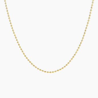 Jaden Mini Beaded Chain Necklace - Minimalist, Dainty, Layering Necklace, 18k Gold Plated, Gold Chain, Adjustable, Non Tarnish, Gold Necklace, Tiny Ball Chain Necklace