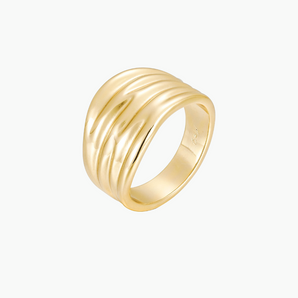 Lennox Hammered Ring - Chunky Ring, 18k Gold Plated, Hammered Design, Gold Ring, Minimalist, Non Tarnish