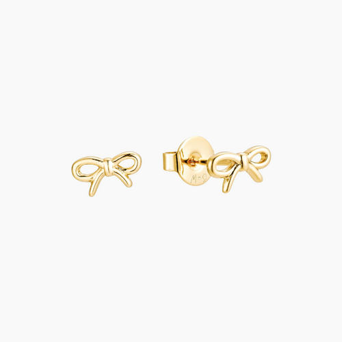 Dainty Mini Bow Stud Earrings - 18k Gold Plated Earrings, Stud Earrings for Women