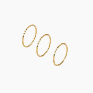 Zayne Stacking Ring Set - 18k Gold Plated, Minimalist Dainty Set Simple Rings for Women Band Knuckle Stacking Midi Rings Elegant Classic