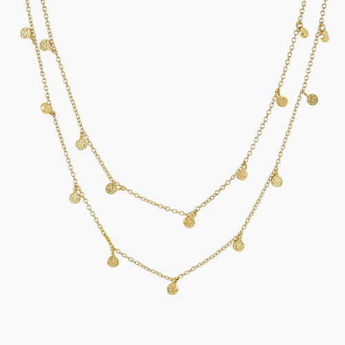 Zoe Double Chain Necklace - Minimalist, Dainty, Gold Plated, Sterling Silver, Adjustable Non Tarnish Women's Chain Necklace for Women